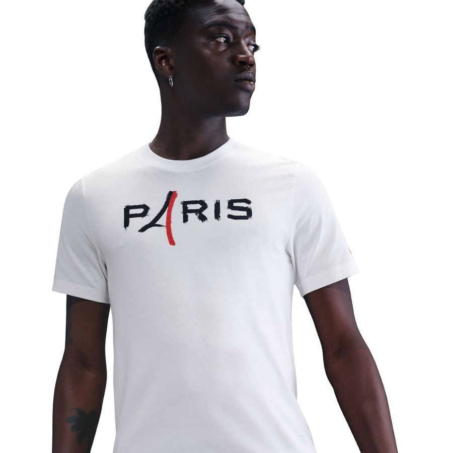 Paris Saint Germain T-Shirt Wordmark - White - Men's-SoccerKits Hub | Buy Soccer Jerseys Online